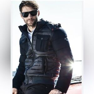 Armani jeans wool blend Men's Black Puffer Jacket